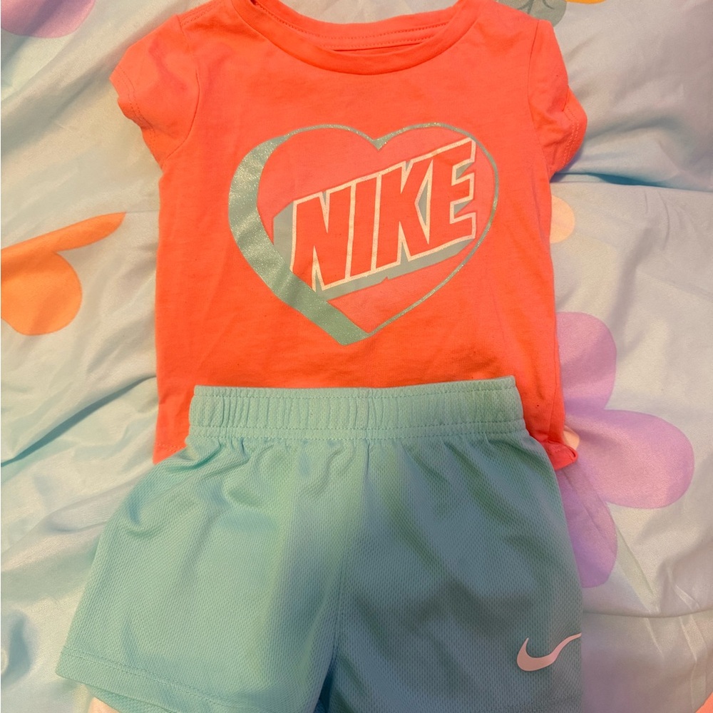 Nike Coral and Mint Toddler Set